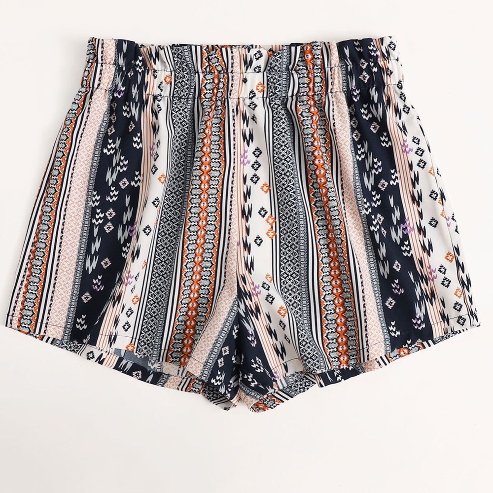 1 MED LEFT BOHO Frill High Waist Tribal Shorts - Picture 6 of 7